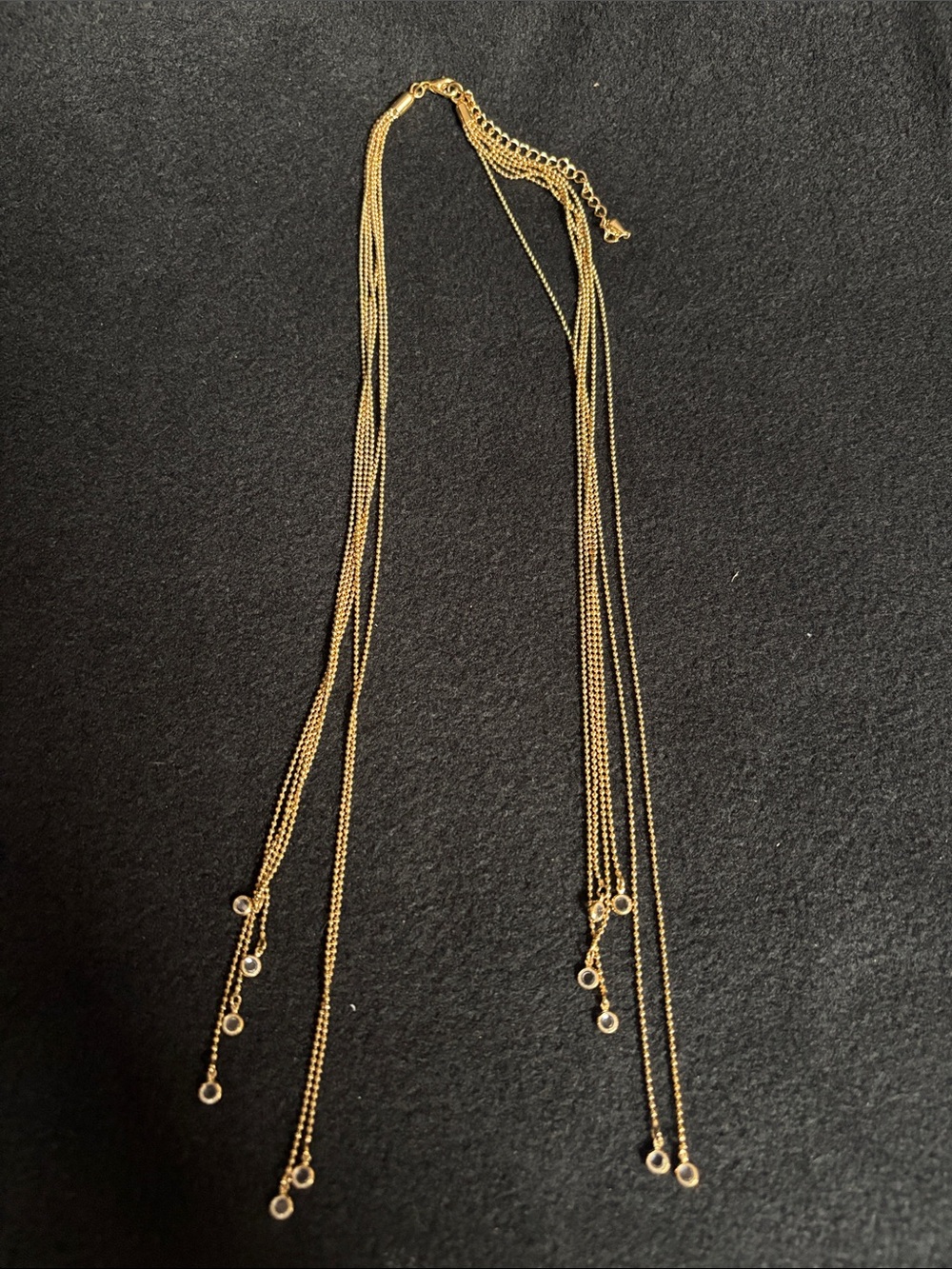 Tassel Style Necklace Gold Tone
